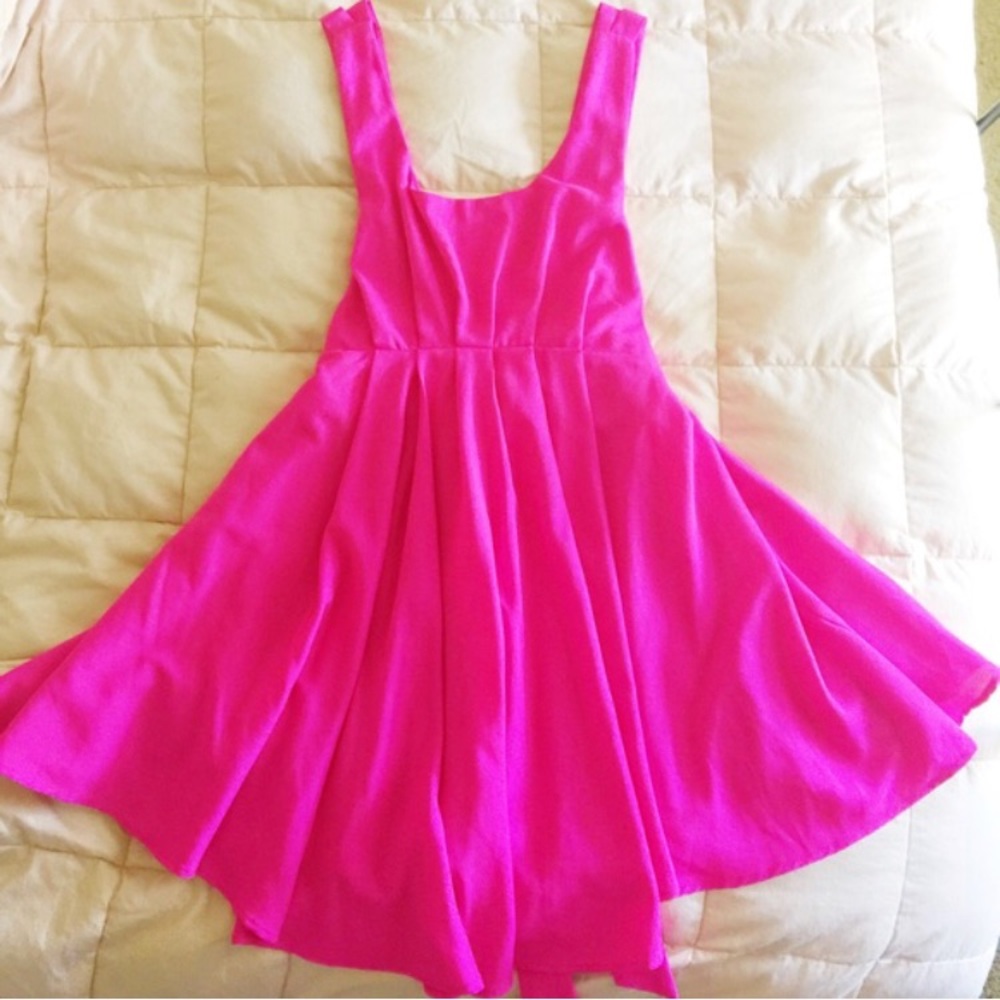 NWOT Eye-catching Fit & and Flare Dress, Hot Pink